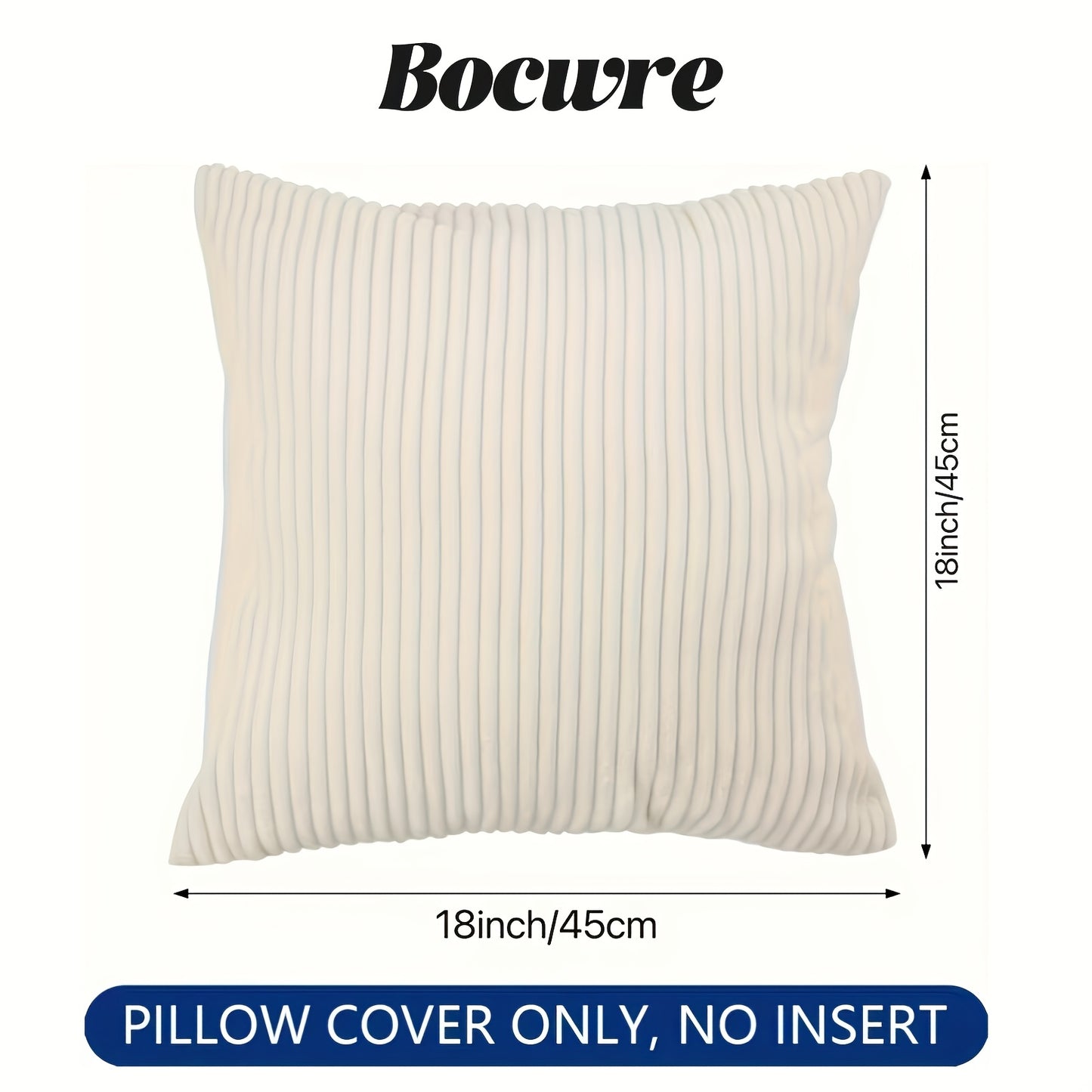 Bocwre Bohemian Corduroy Pillow Covers 4pc Zipper Washable