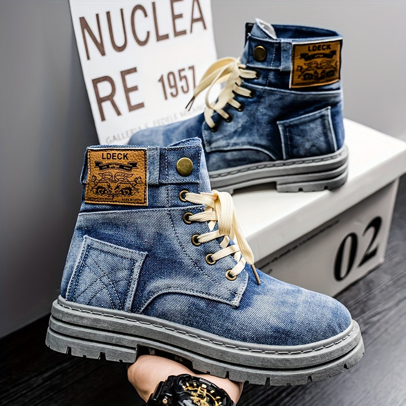 GSSZO High Top Lace Up Ankle Boots Season Streetwear