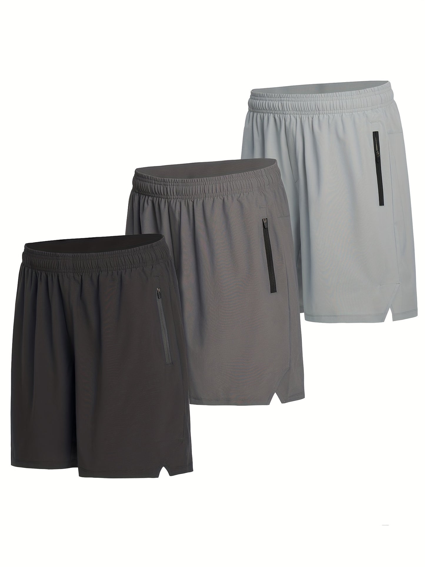 Quick Dry Athletic Shorts For Men With Zipper Pockets