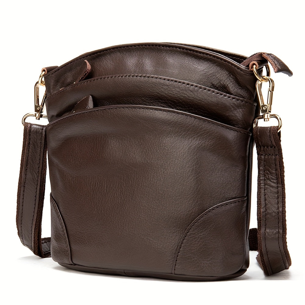 Premium Genuine Leather Crossbody Bag With Ample Storage