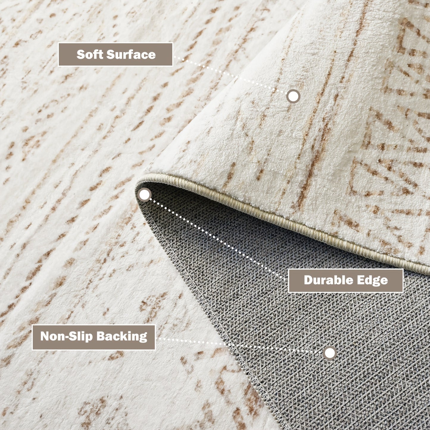 Bluebow Boho Moroccan Area Mat Machine Washable Low Pile