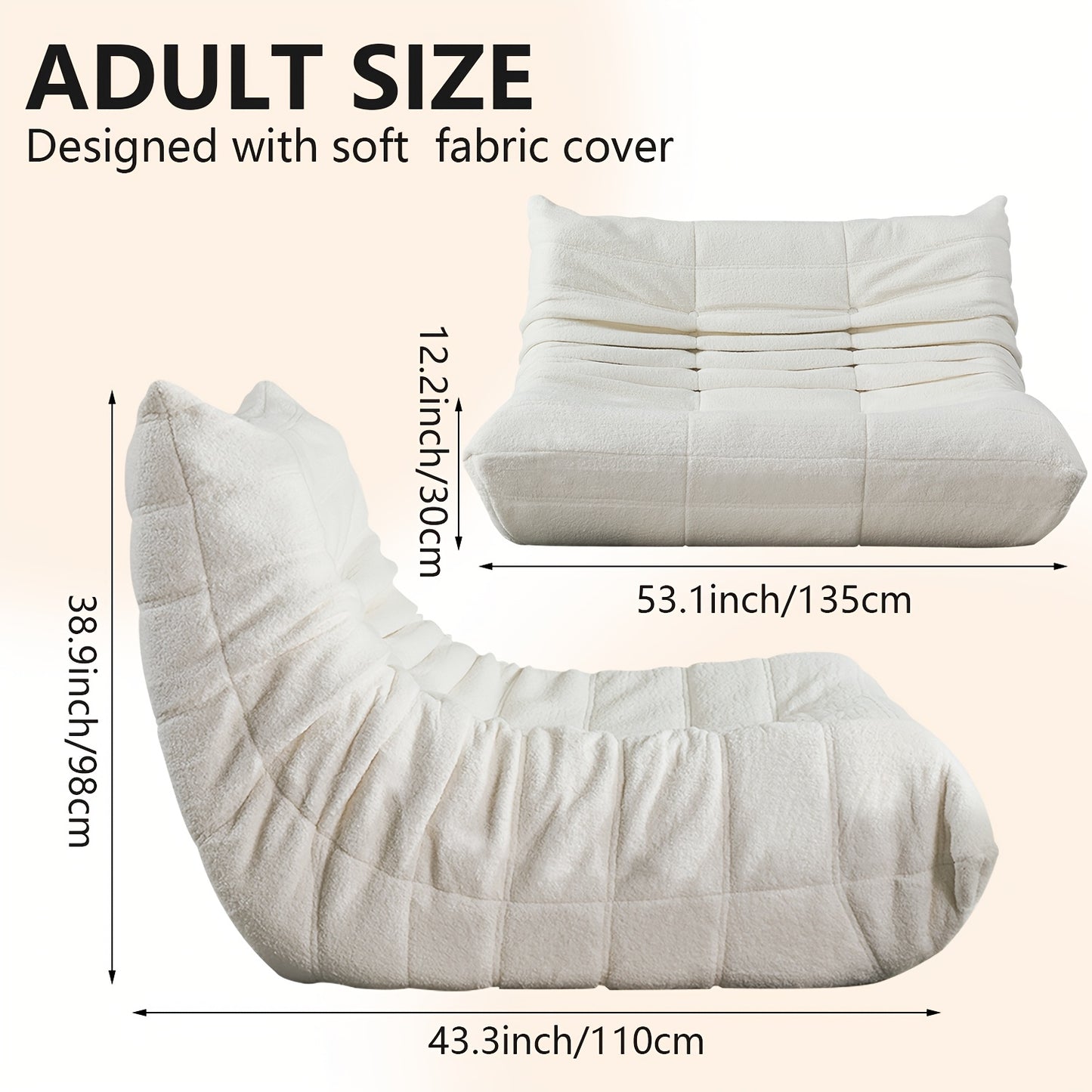 Comfortable Upholstered Bean Bag Chair Modern Floor Sofa