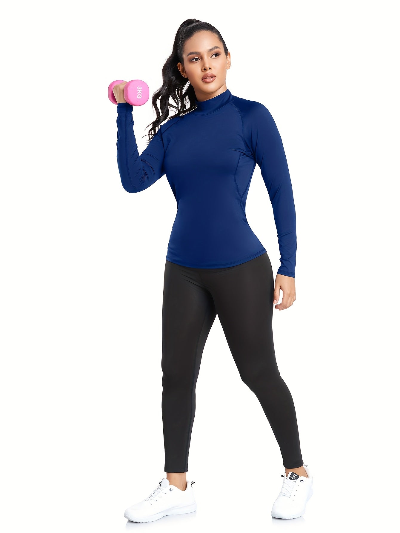 KINGLAMAN Women's Performance Compression Long Sleeve Tops