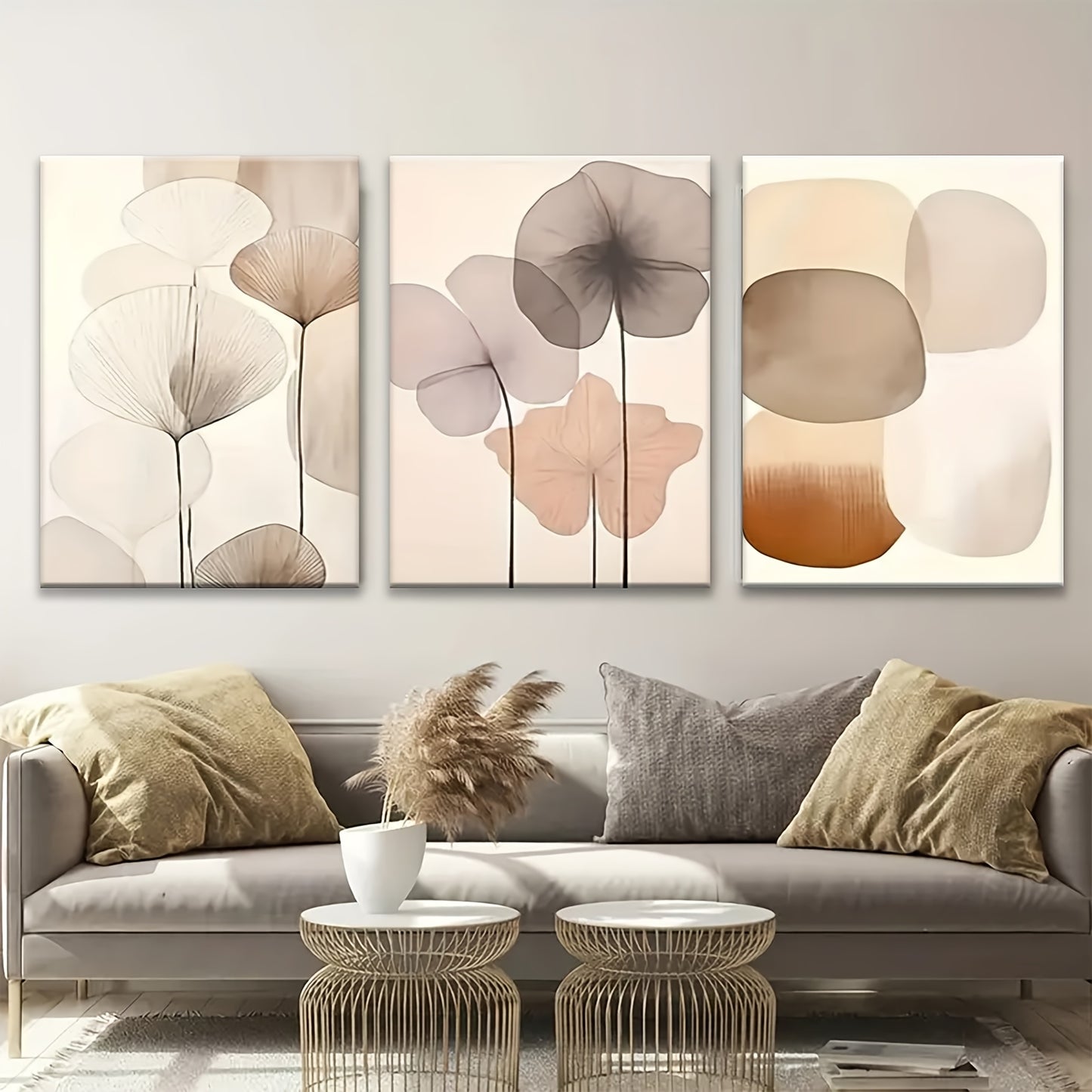 Wooden Framed Wall Art Bohemian Leaf Canvas Print Mural