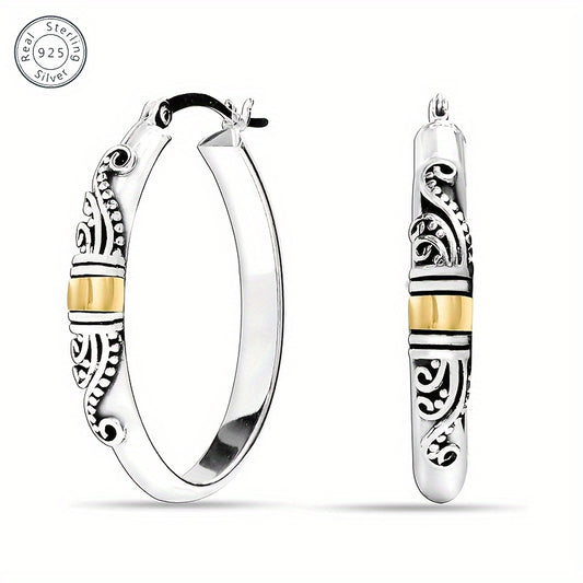 Sterling Silver Bali Style Hoop Earrings for Elegant Gifting