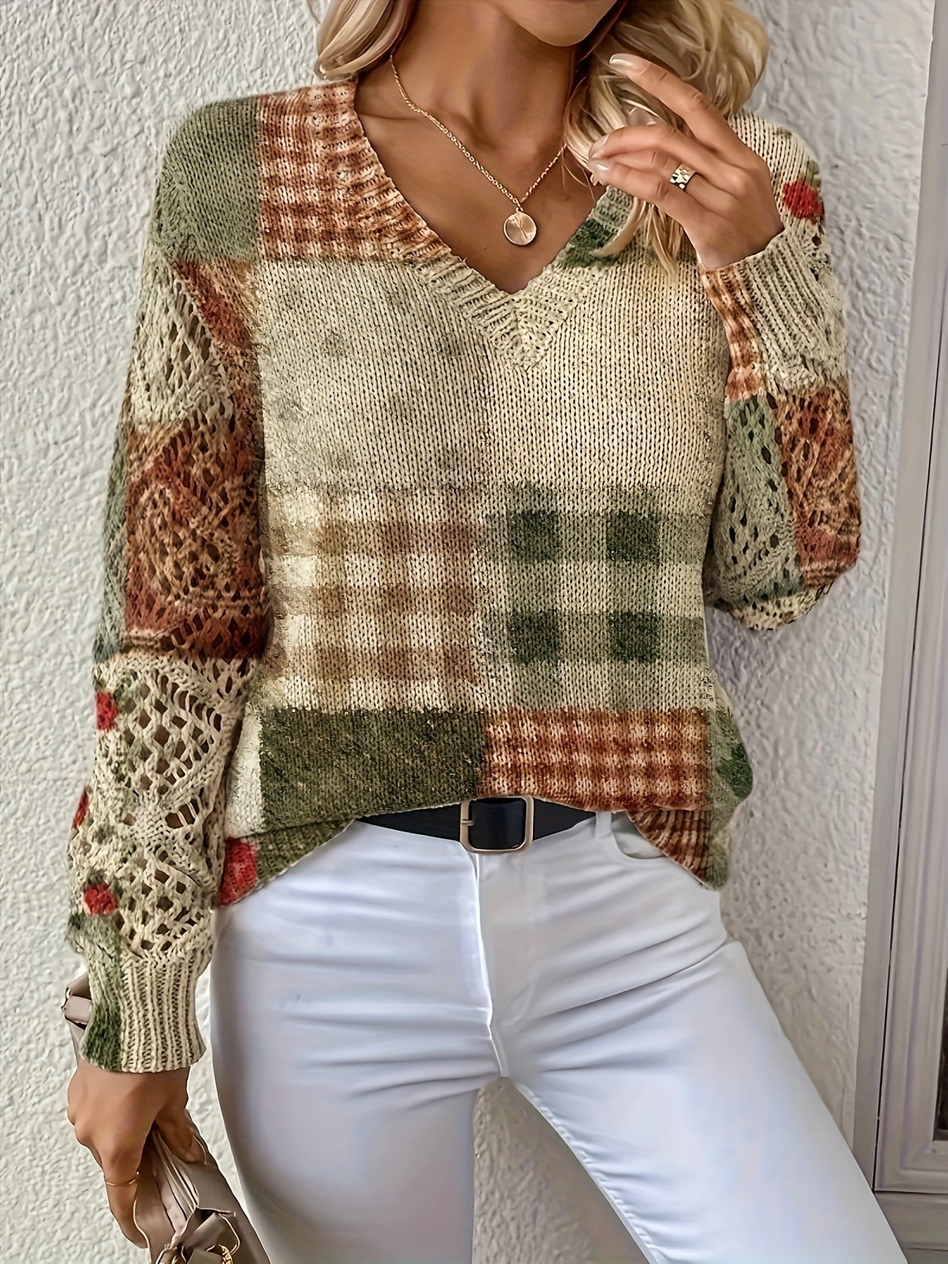 Style Bloom Bohemian Floral V Neck Long Sleeve Top Women