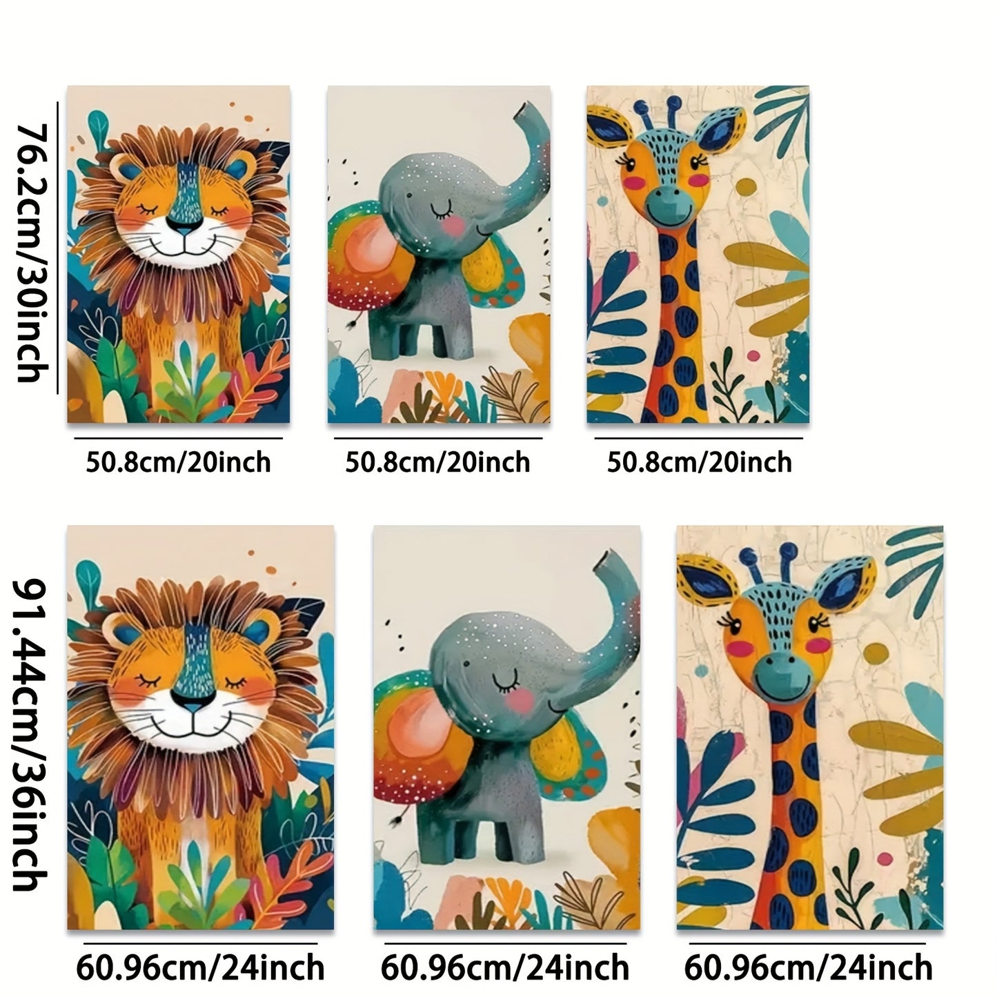Wooden Framed Animal Wall Art Set for Stylish Home Decor