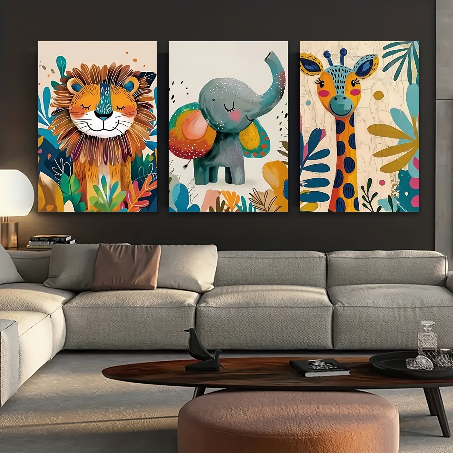 Wooden Framed Animal Wall Art Set for Stylish Home Decor