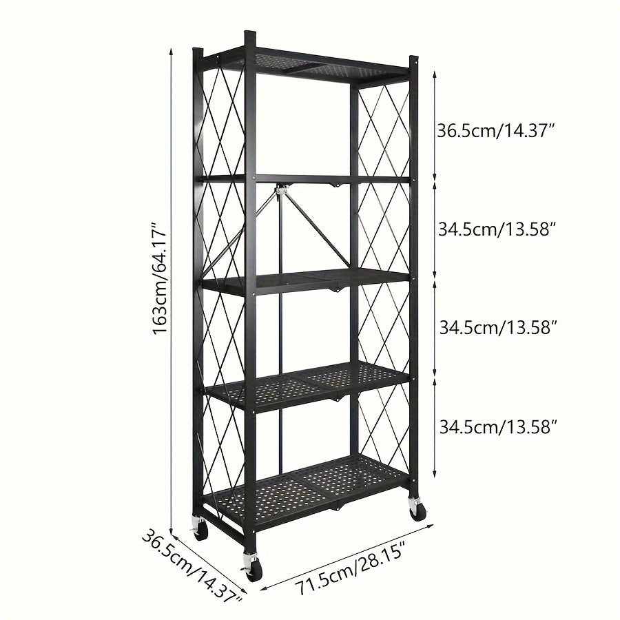 Metal Storage Rack with Wheels for Home and Office Organization