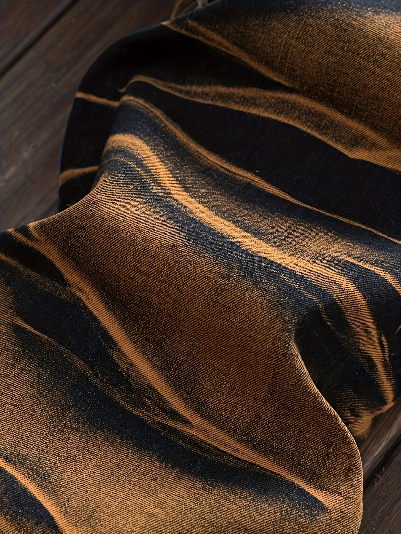 Mens Straight Cut Ripped Camouflage Jeans Streetwear