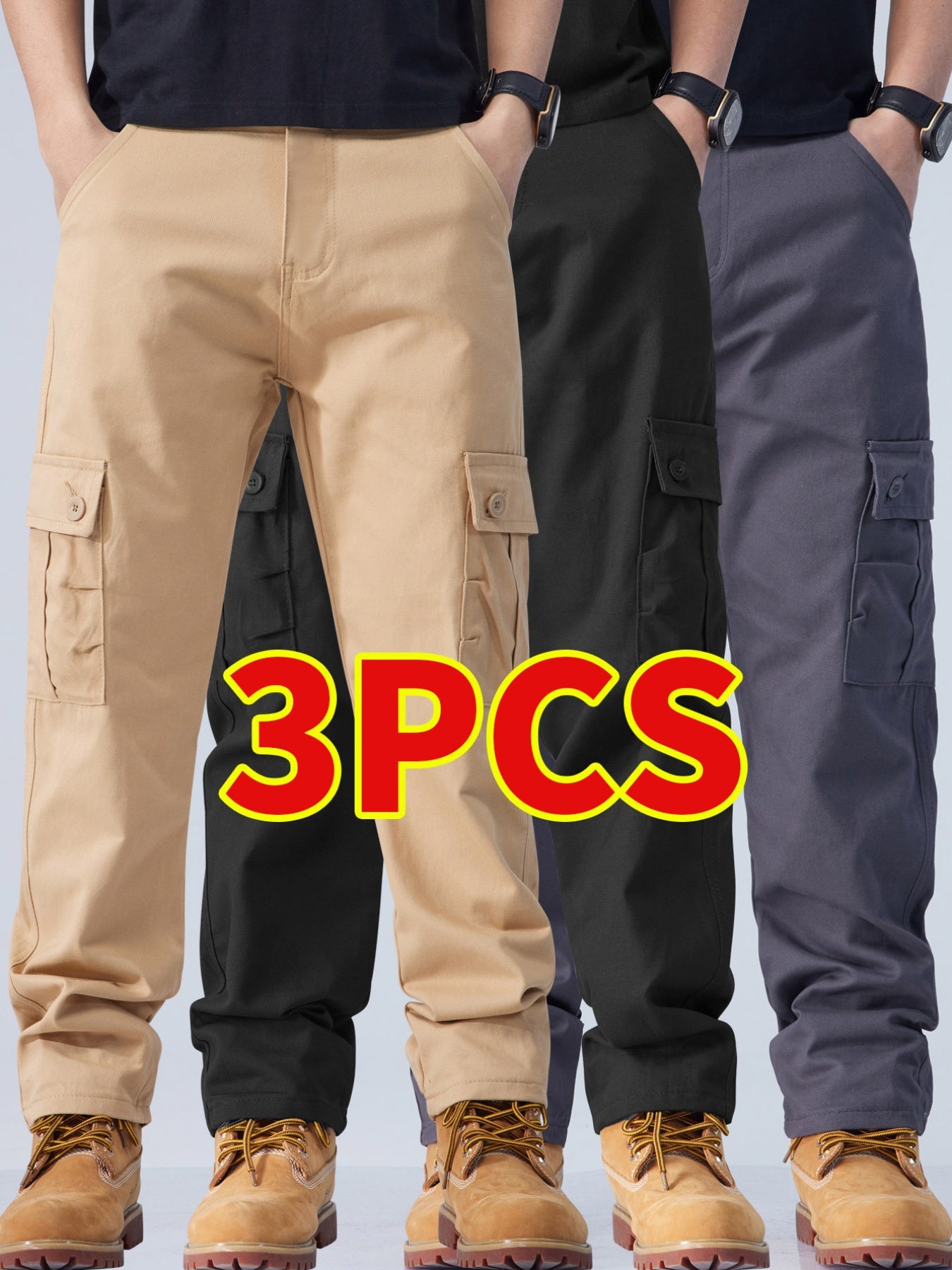 Mens Formal And Casual Pants Regular Fit Straight Leg