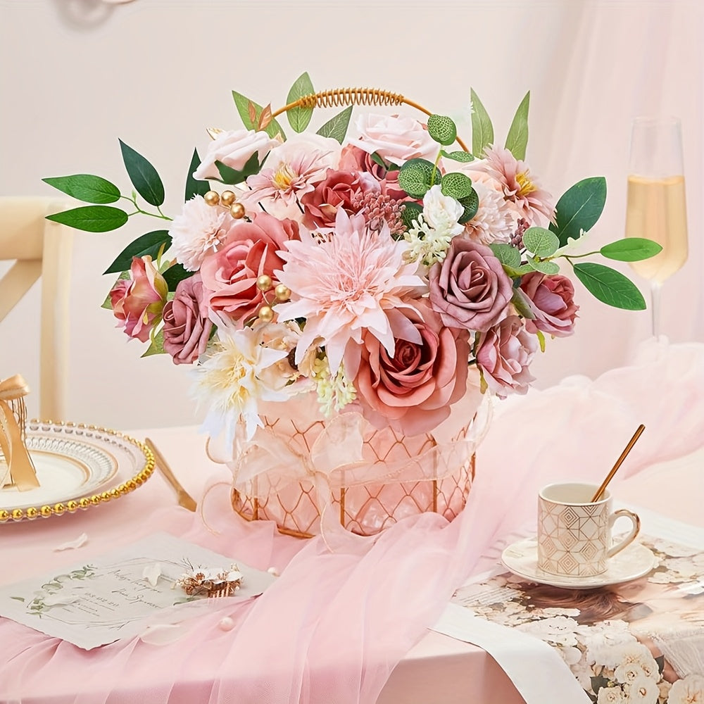 Everlasting Artificial Flowers Dahlias And Roses For Decor