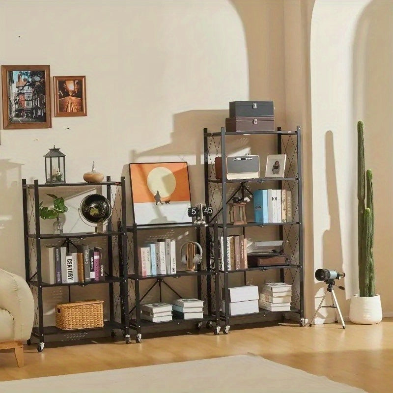 Metal Storage Rack with Wheels for Home and Office Organization