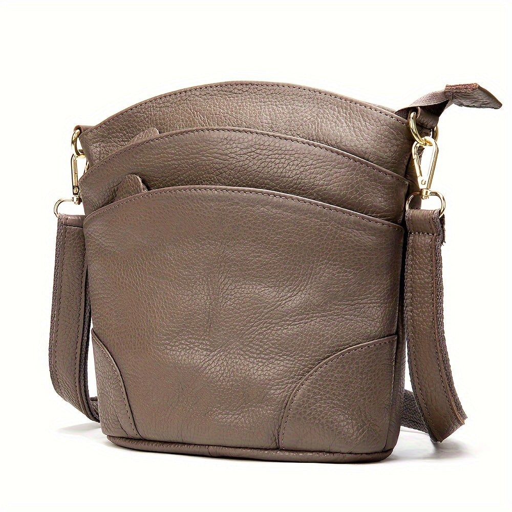 Premium Genuine Leather Crossbody Bag With Ample Storage