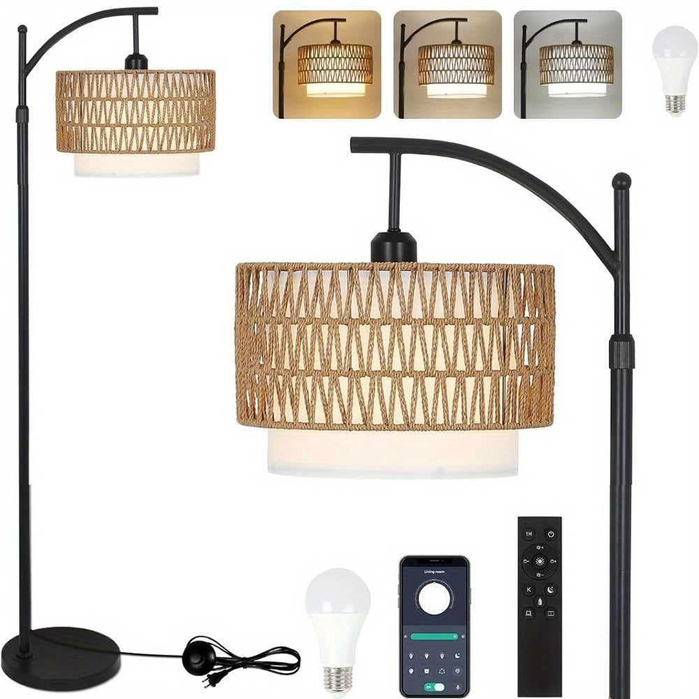 SUCOLITE Arc Floor Lamp With App Remote Dimmable Led