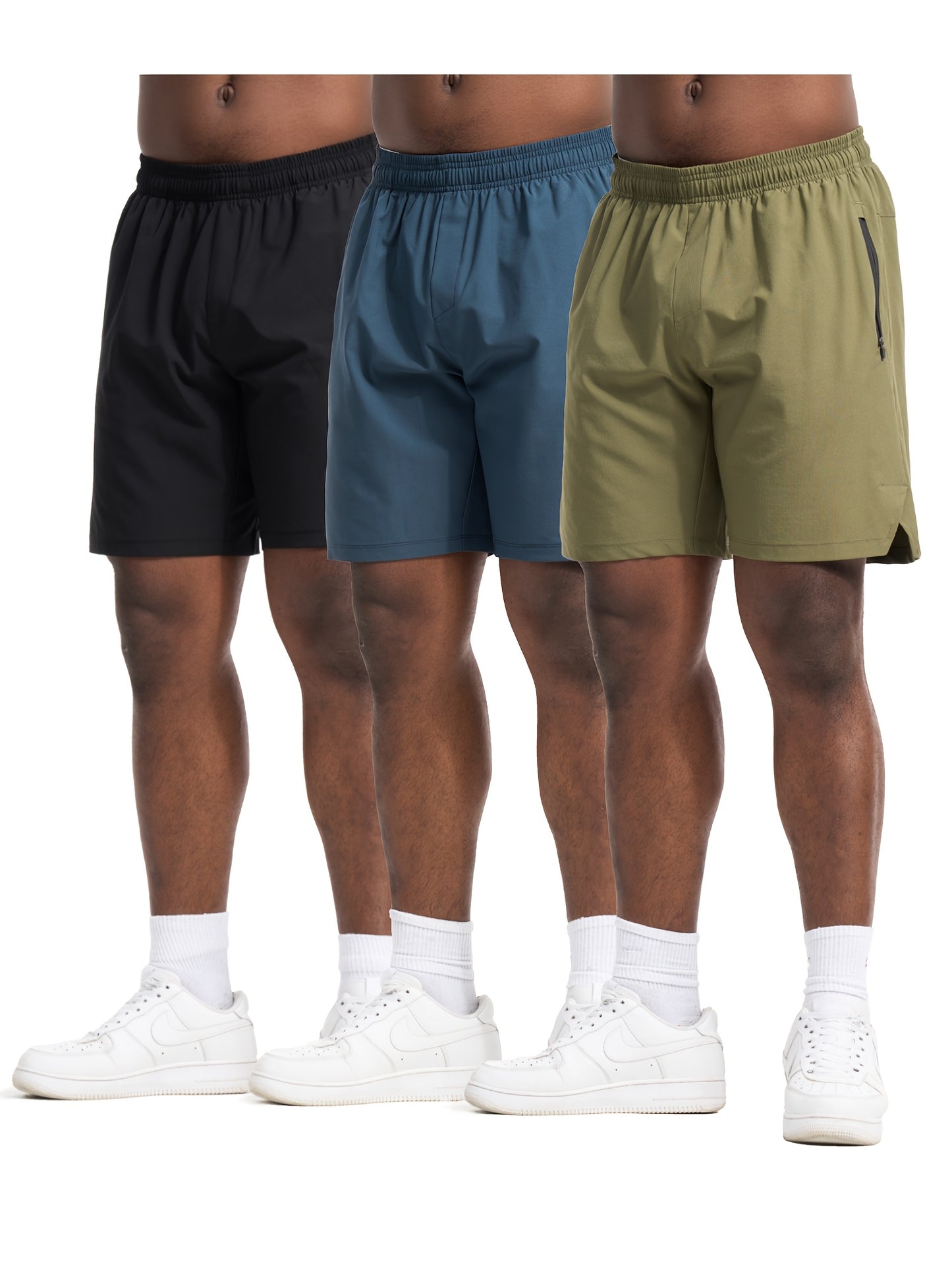 Quick Dry Athletic Shorts For Men With Zipper Pockets