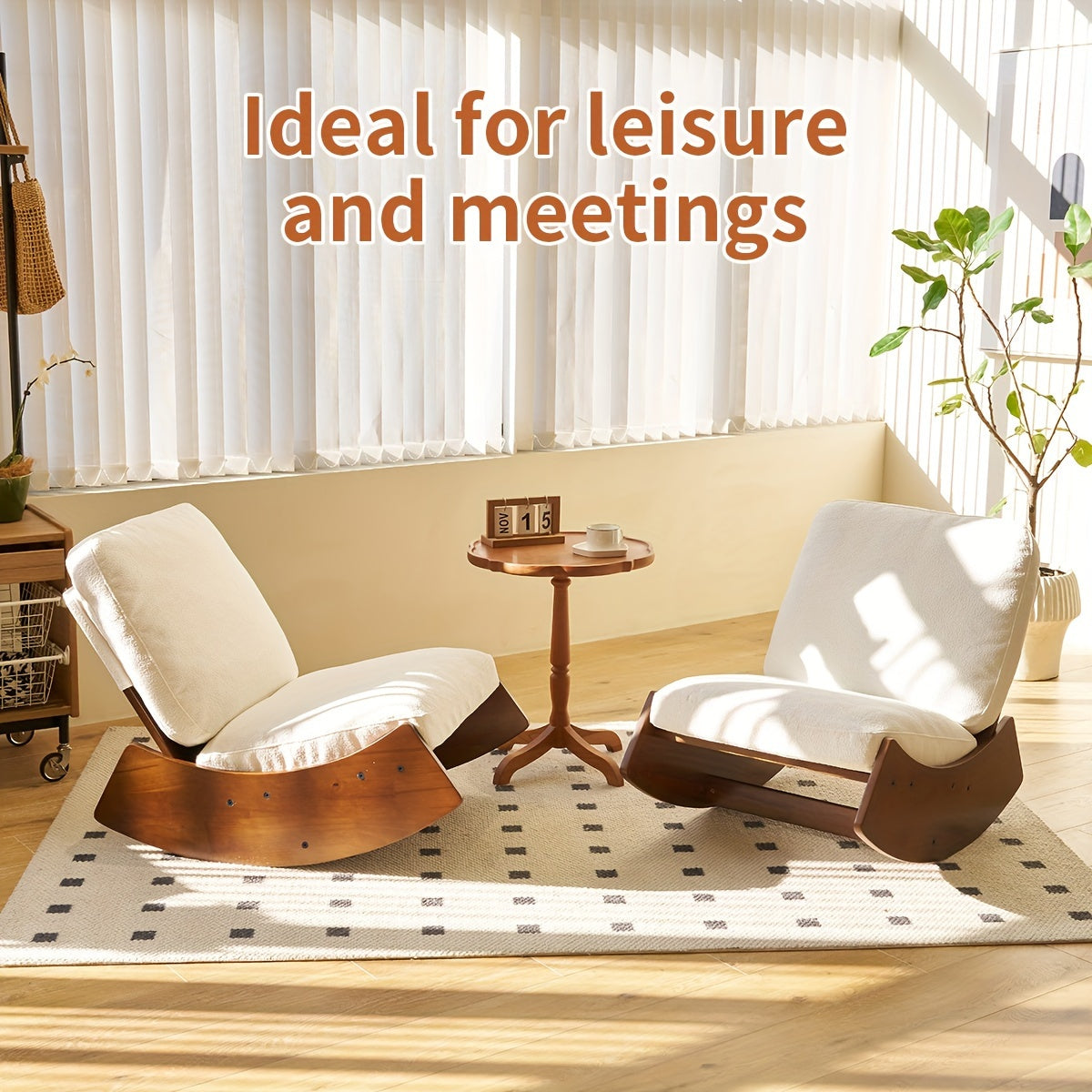 Solid Wood Frame Glider Rocking Chair Upholstered Reading