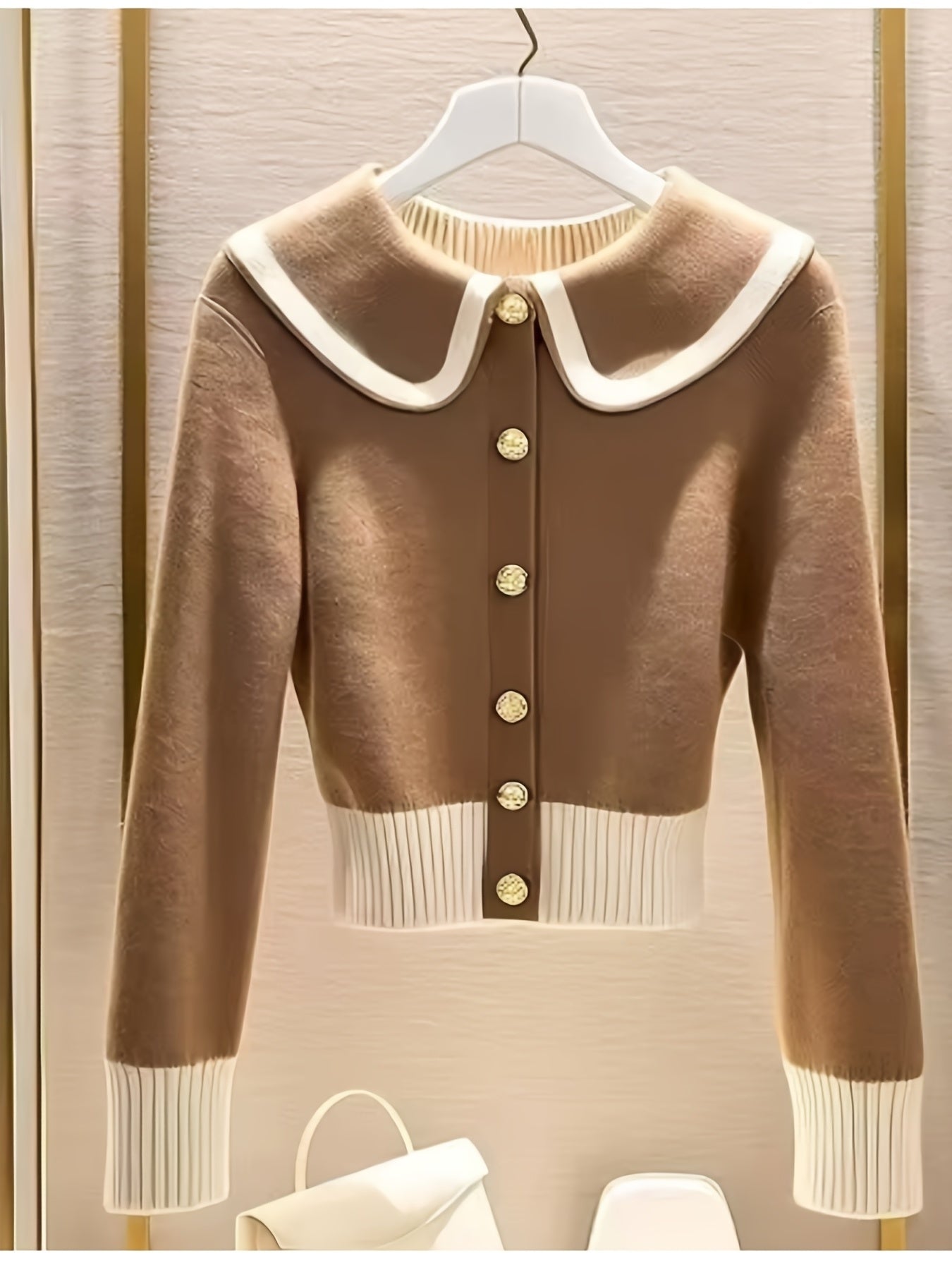 Chic Button Front Knit Sweater For Women All Season