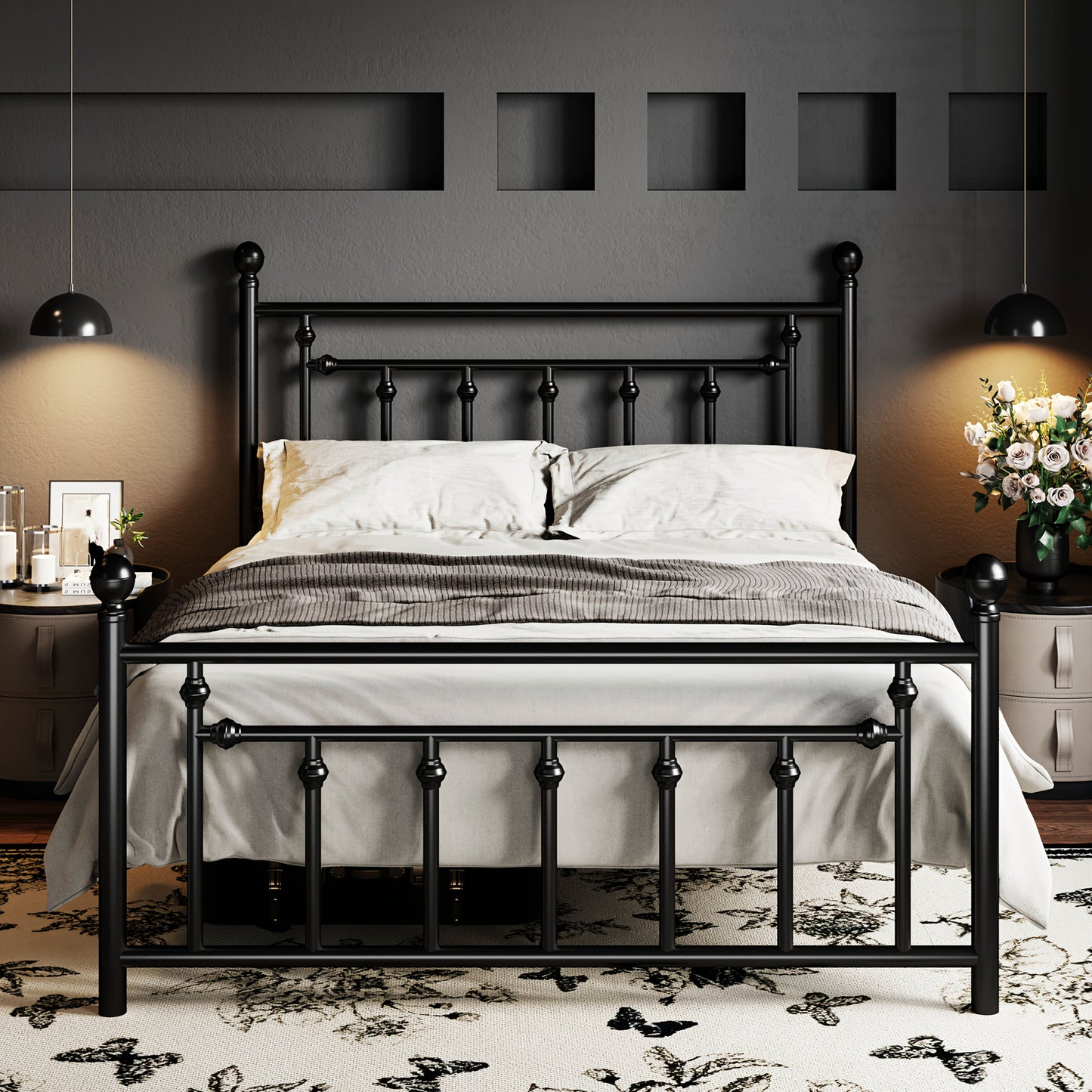 Weeway Modern Metal Platform Bed Frame with Under Bed Storage