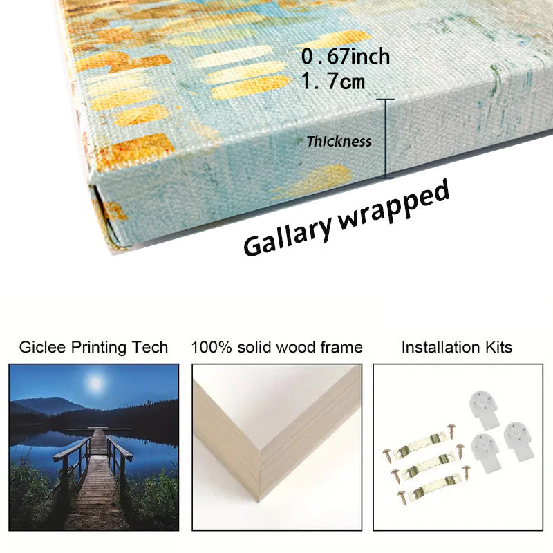 Wrapped Wood Frame Abstract Wall Art Trio Positive Quotes