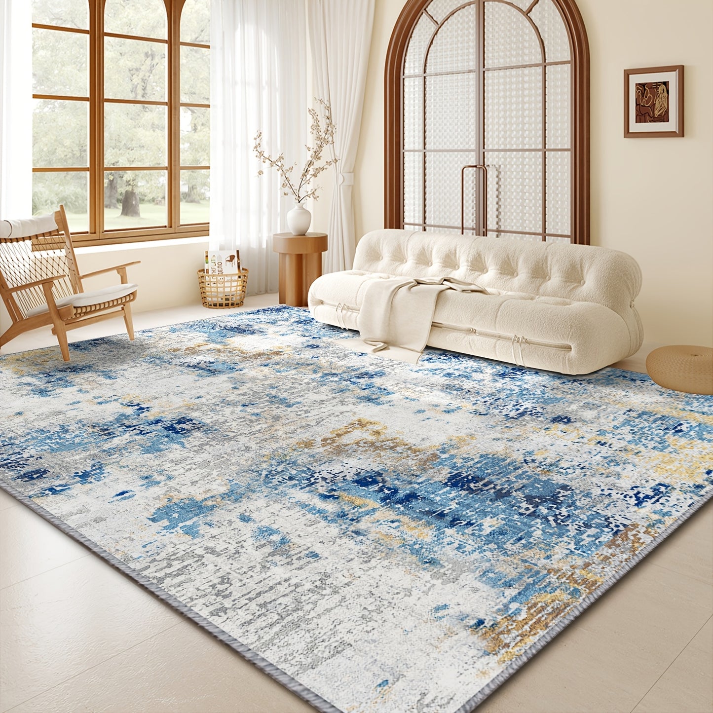 Bluebow Boho Moroccan Area Mat Machine Washable Low Pile