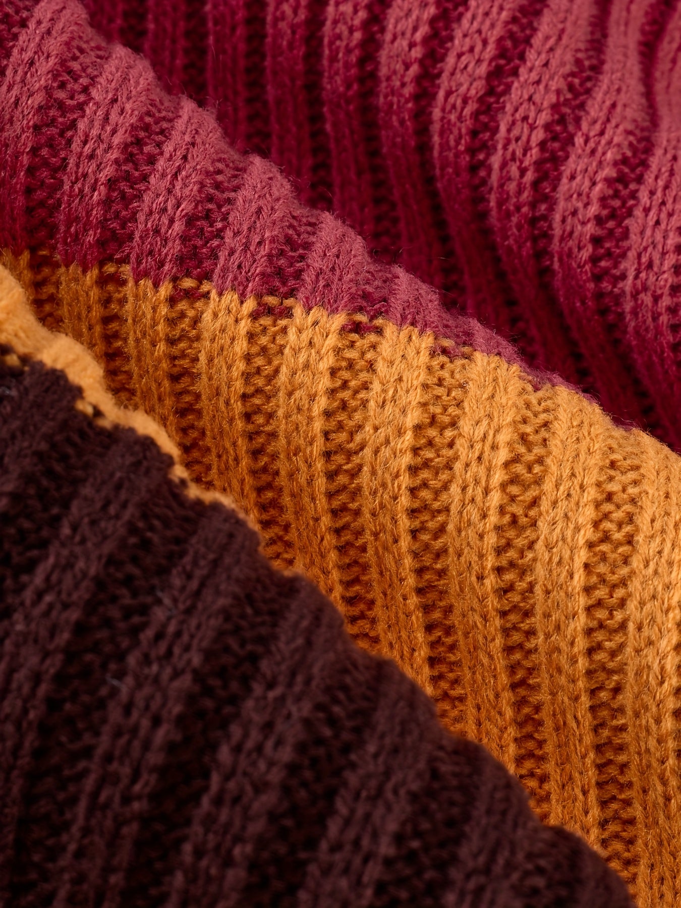 Nian Nian Selection Block Striped Knit Sweater Dress