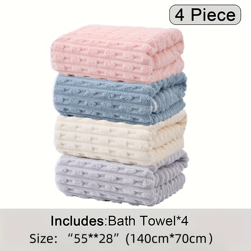 Super Soft Quick-Dry Waffle Weave Bath Towels - 4 Pack