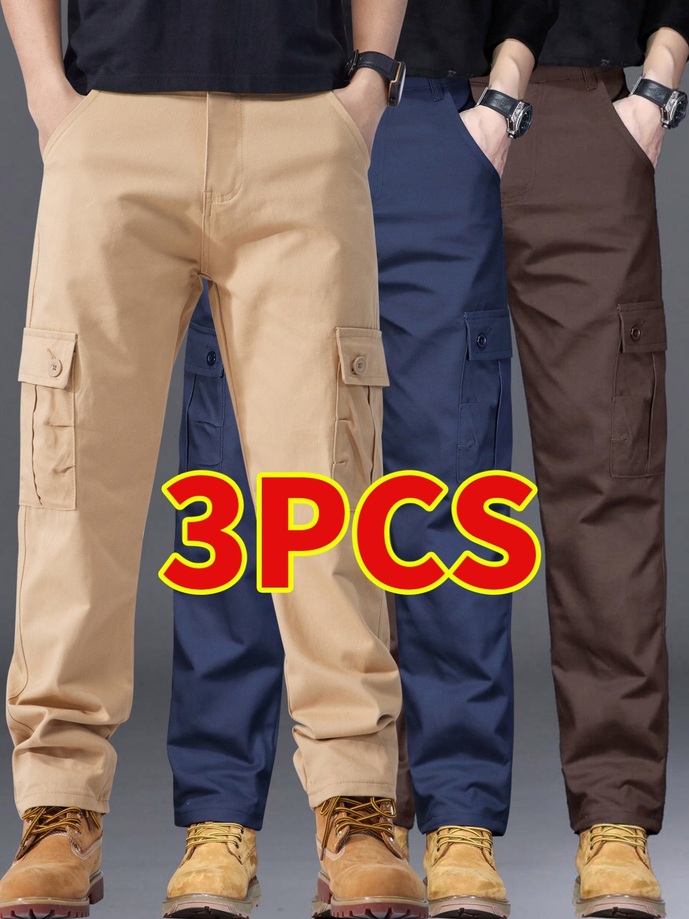 Mens Formal And Casual Pants Regular Fit Straight Leg