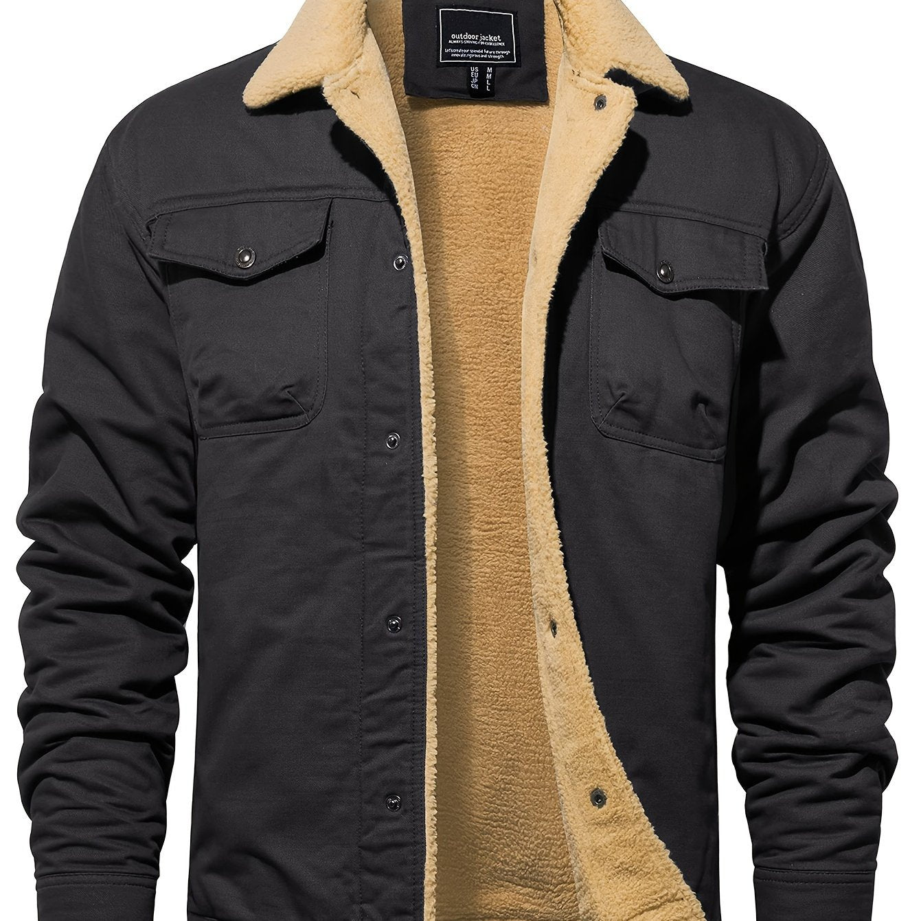 Magnivit Mens Winter Lapel Jacket Cotton Thick Vintage