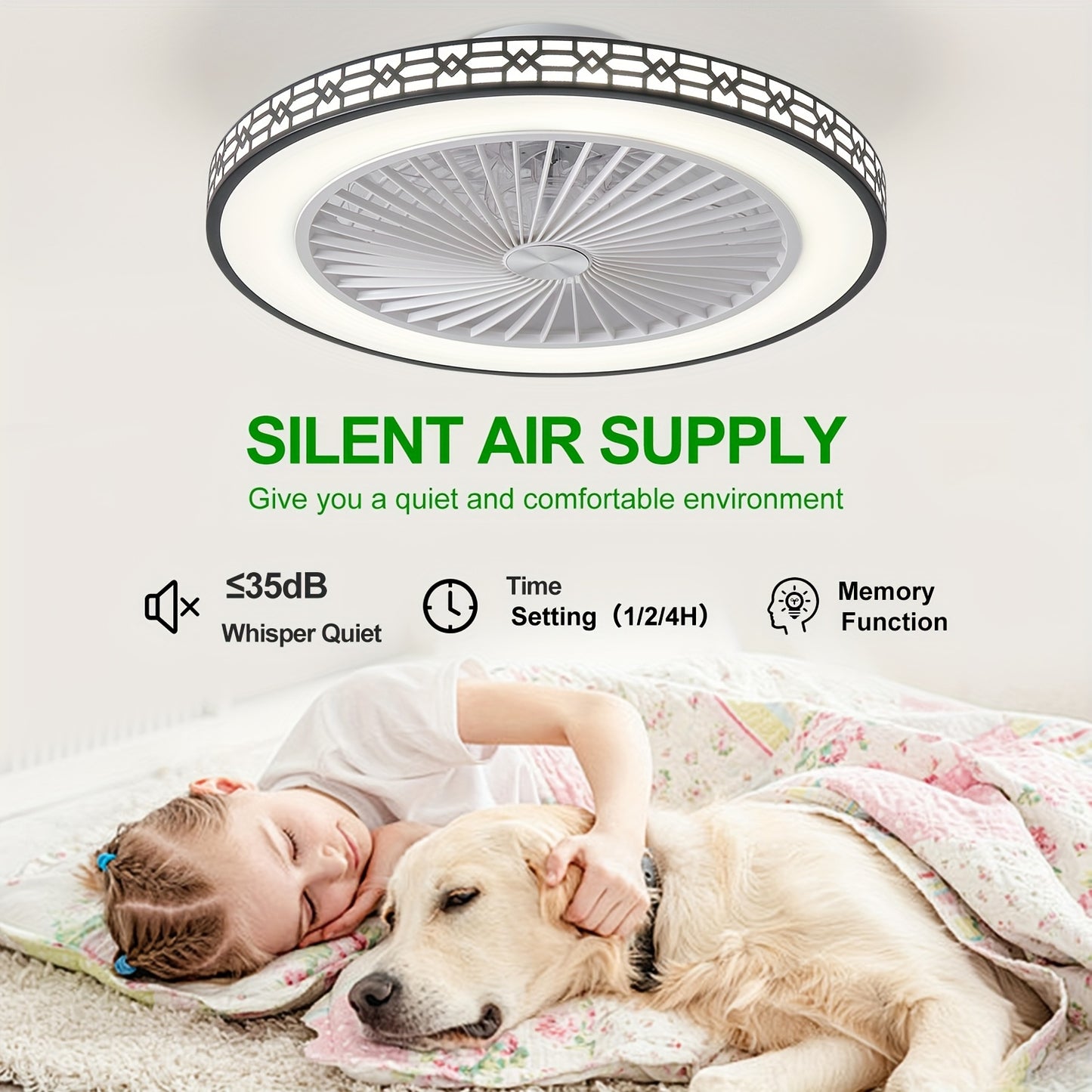 Modern LED Ceiling Fan with Adjustable Light and Reversible Airflow