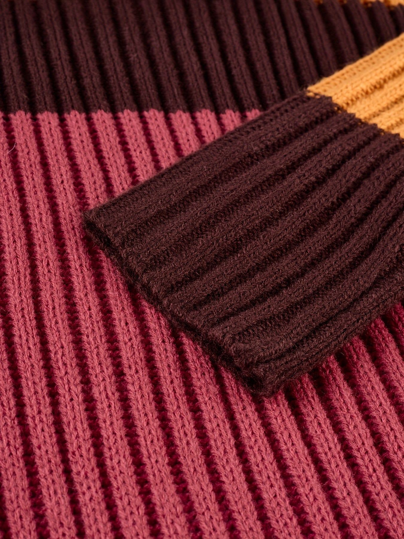 Nian Nian Selection Block Striped Knit Sweater Dress