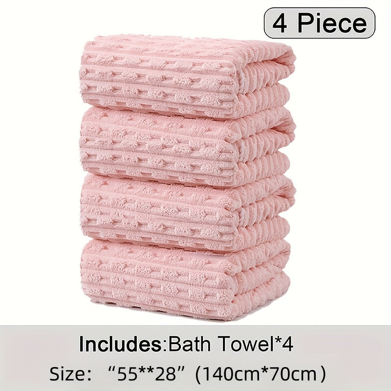 Super Soft Quick-Dry Waffle Weave Bath Towels - 4 Pack