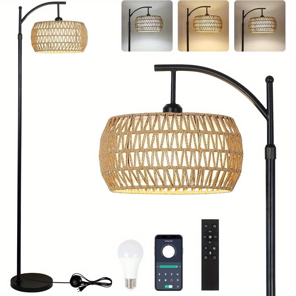 SUCOLITE Arc Floor Lamp With App Remote Dimmable Led