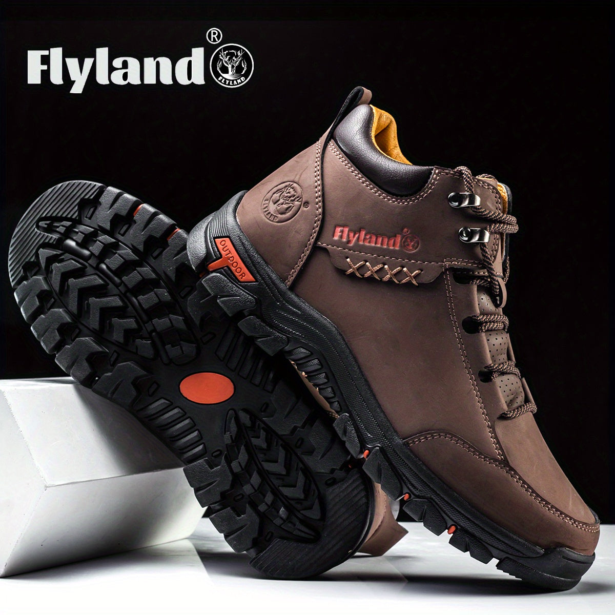 Flyland Vintage Cowhide Leather Chukka Boots Mens Fashion