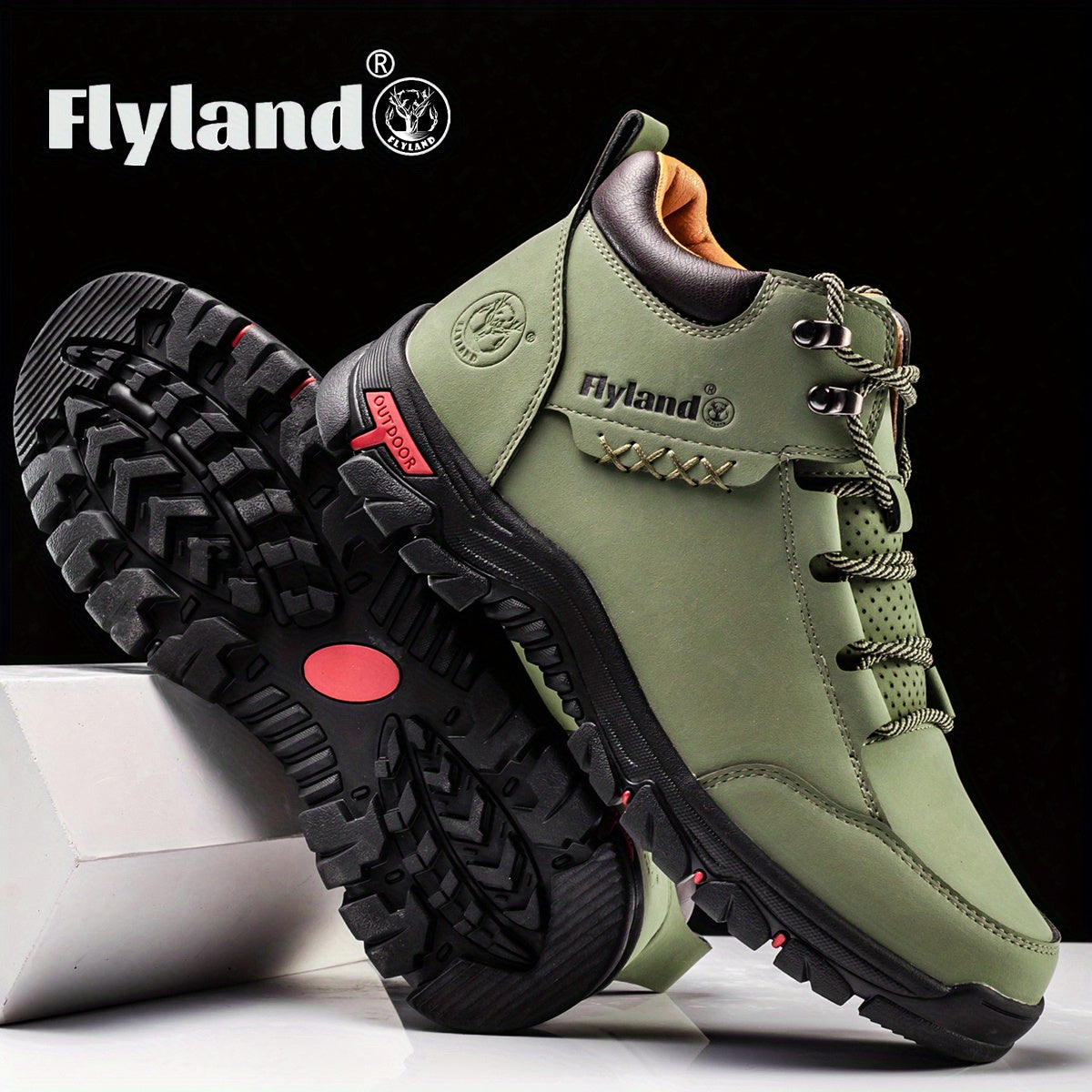 Flyland Vintage Cowhide Leather Chukka Boots Mens Fashion