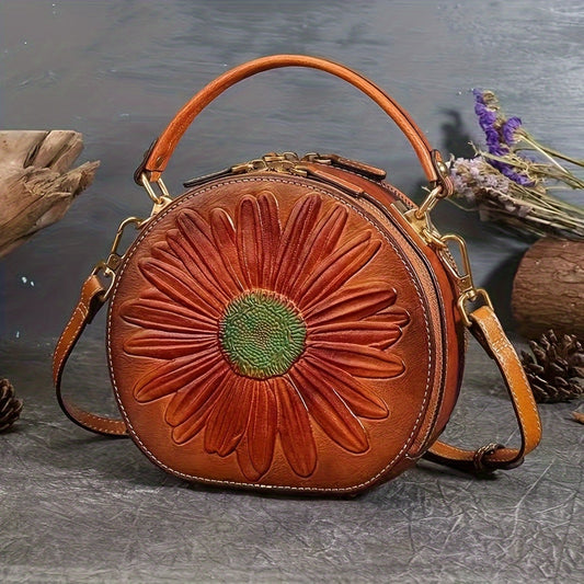 Niche Genuine Leather Womens Bag Crossbody Vintage Everyday