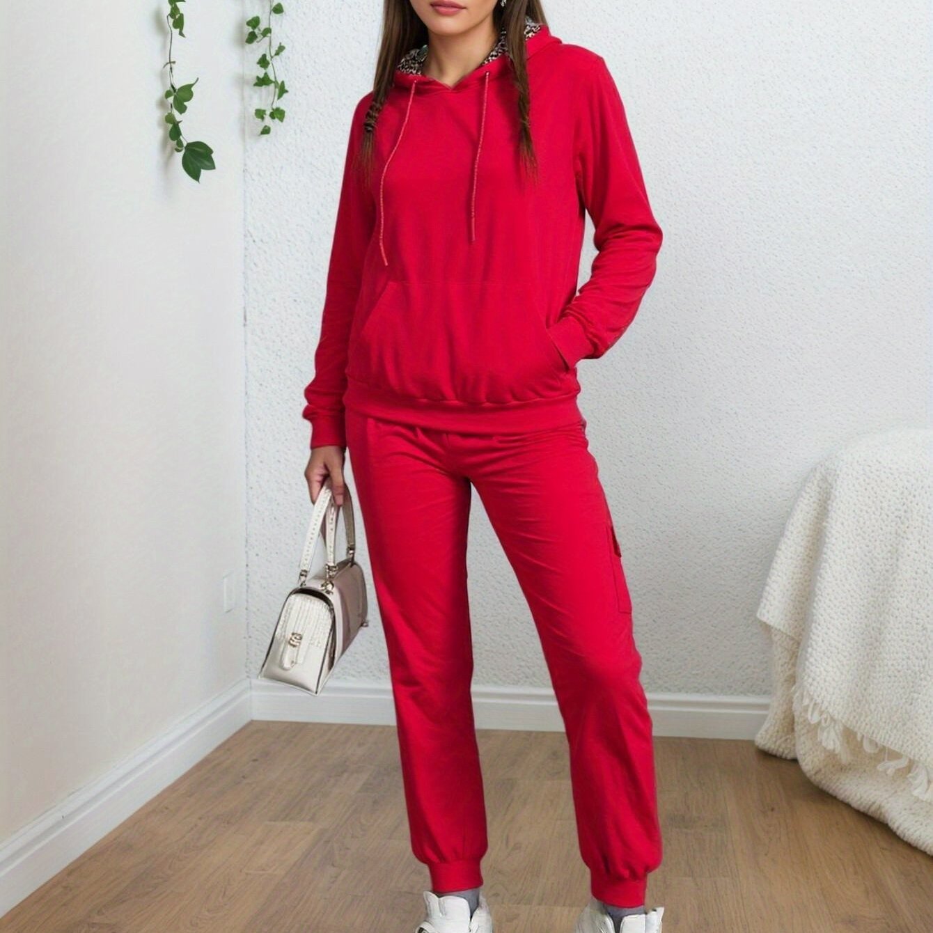 Women's Hoodie Set With Lantern Pants Casual Chic Outfit
