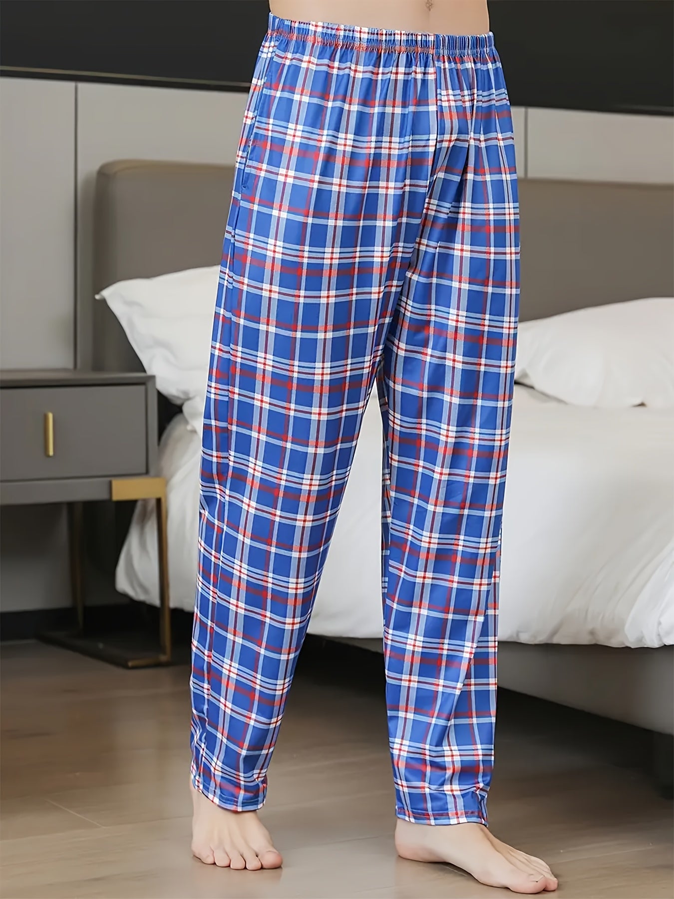 Men's 4 Pairs Plaid Lounge Pants Set for All Seasons