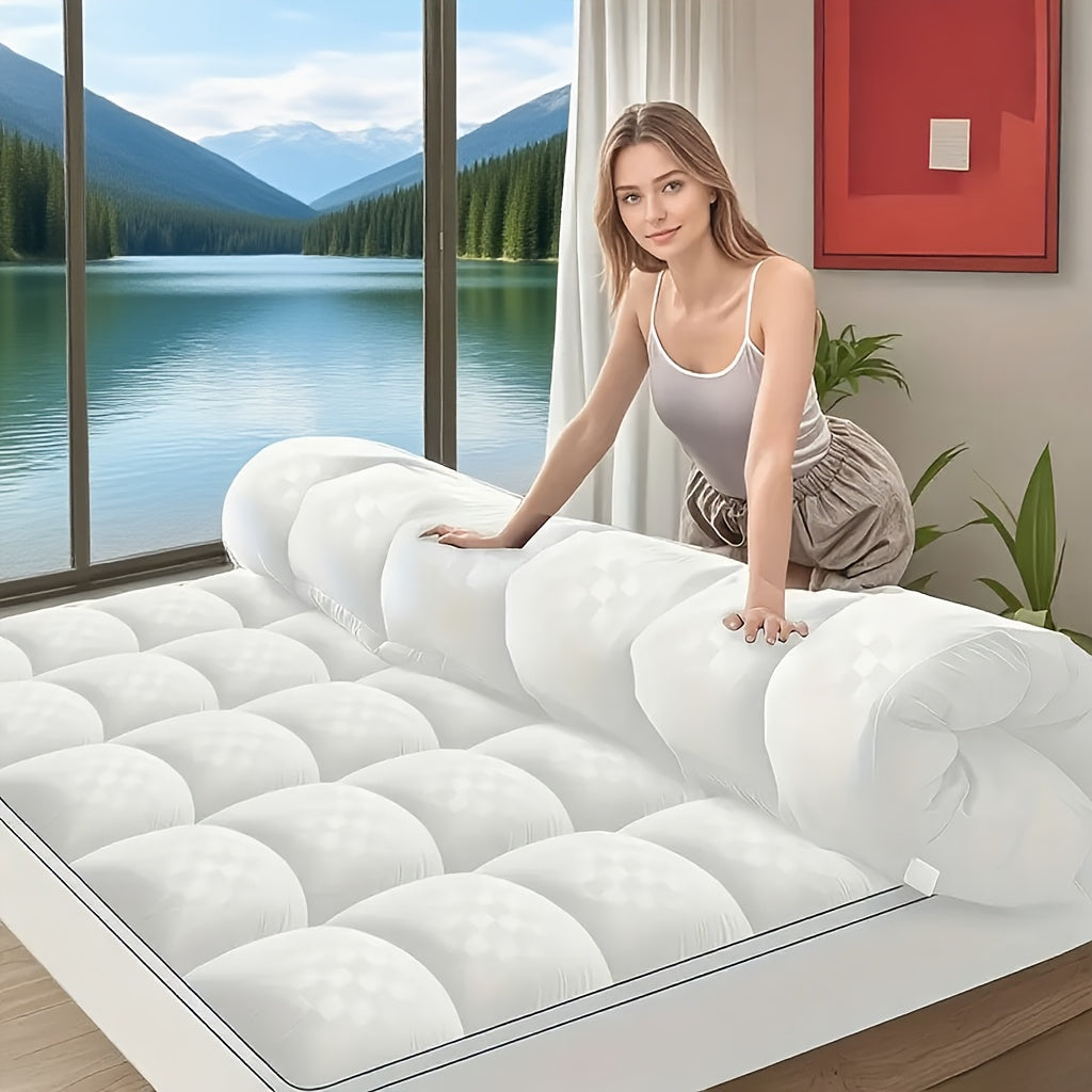 Cooling Bamboo Mattress Topper Breathable Soft and Comfortable Pad