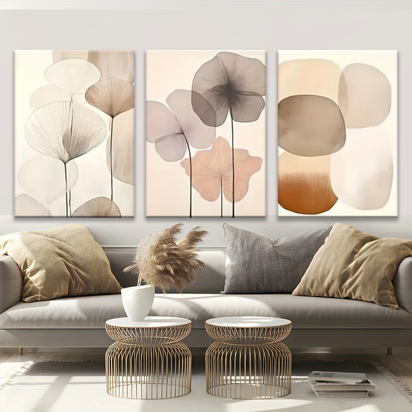 Wooden Framed Wall Art Bohemian Leaf Canvas Print Mural