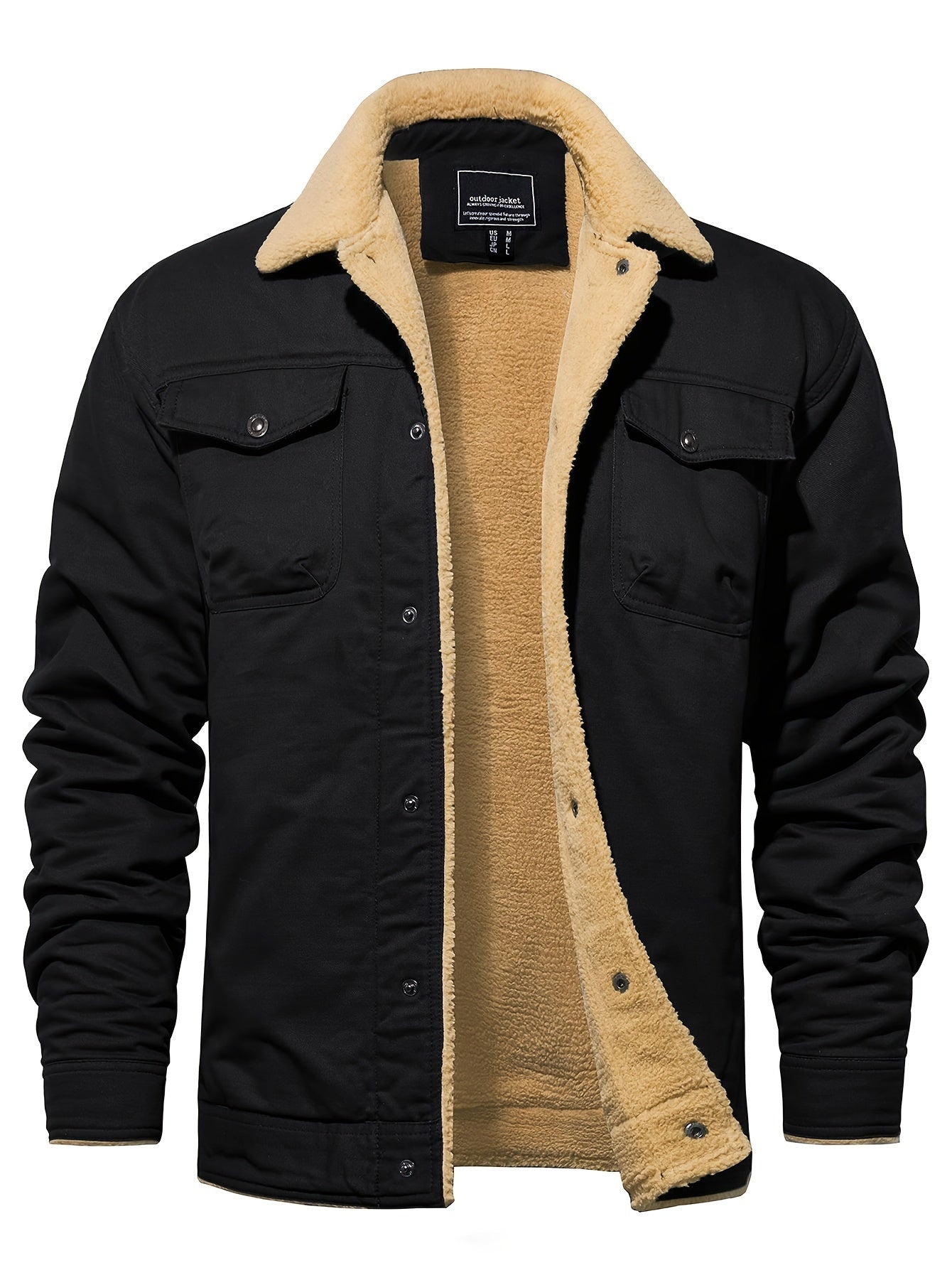 Magnivit Mens Winter Lapel Jacket Cotton Thick Vintage