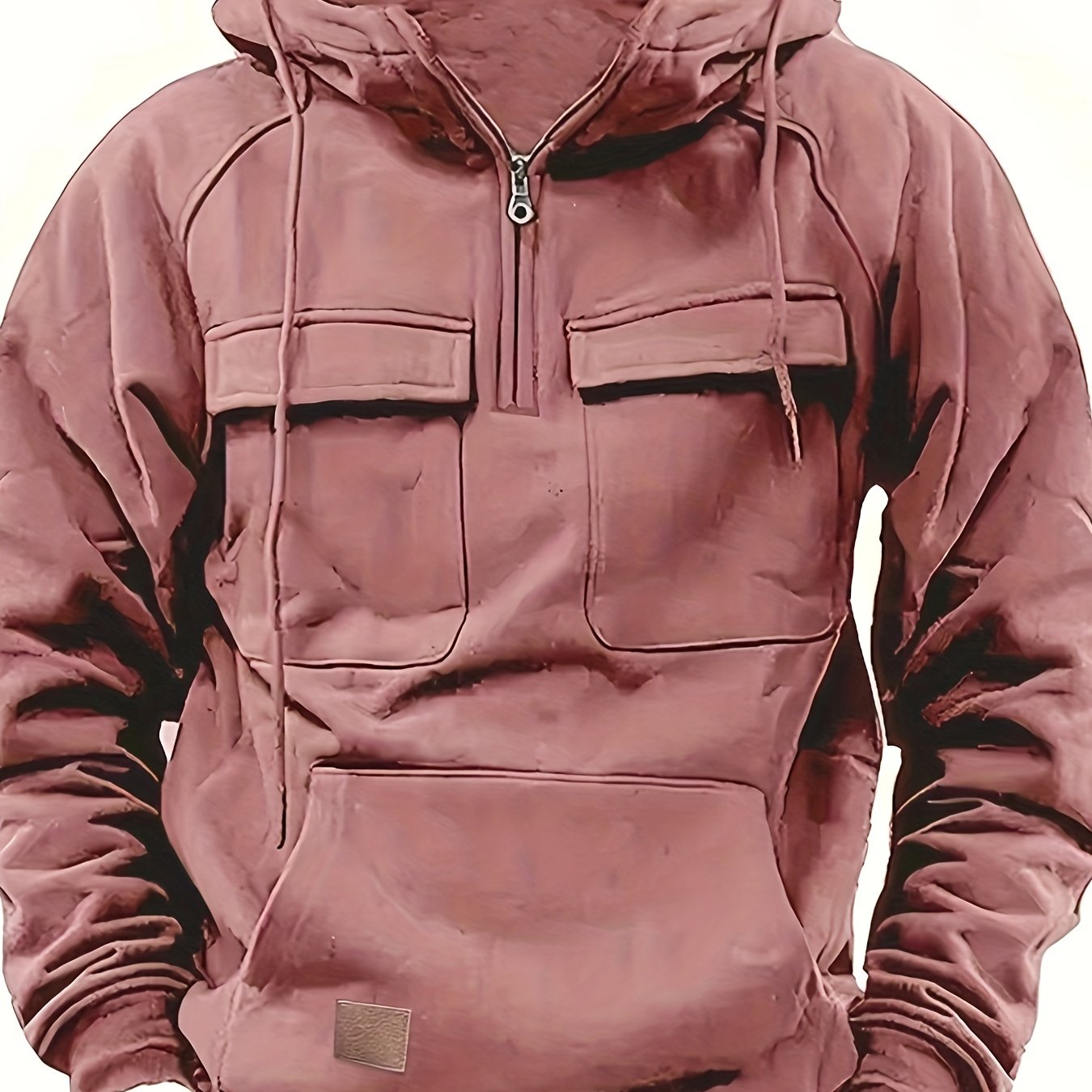 Men's Hooded Sweatshirt With Multi Pocket Design Gift