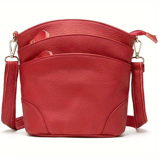 Premium Genuine Leather Crossbody Bag With Ample Storage