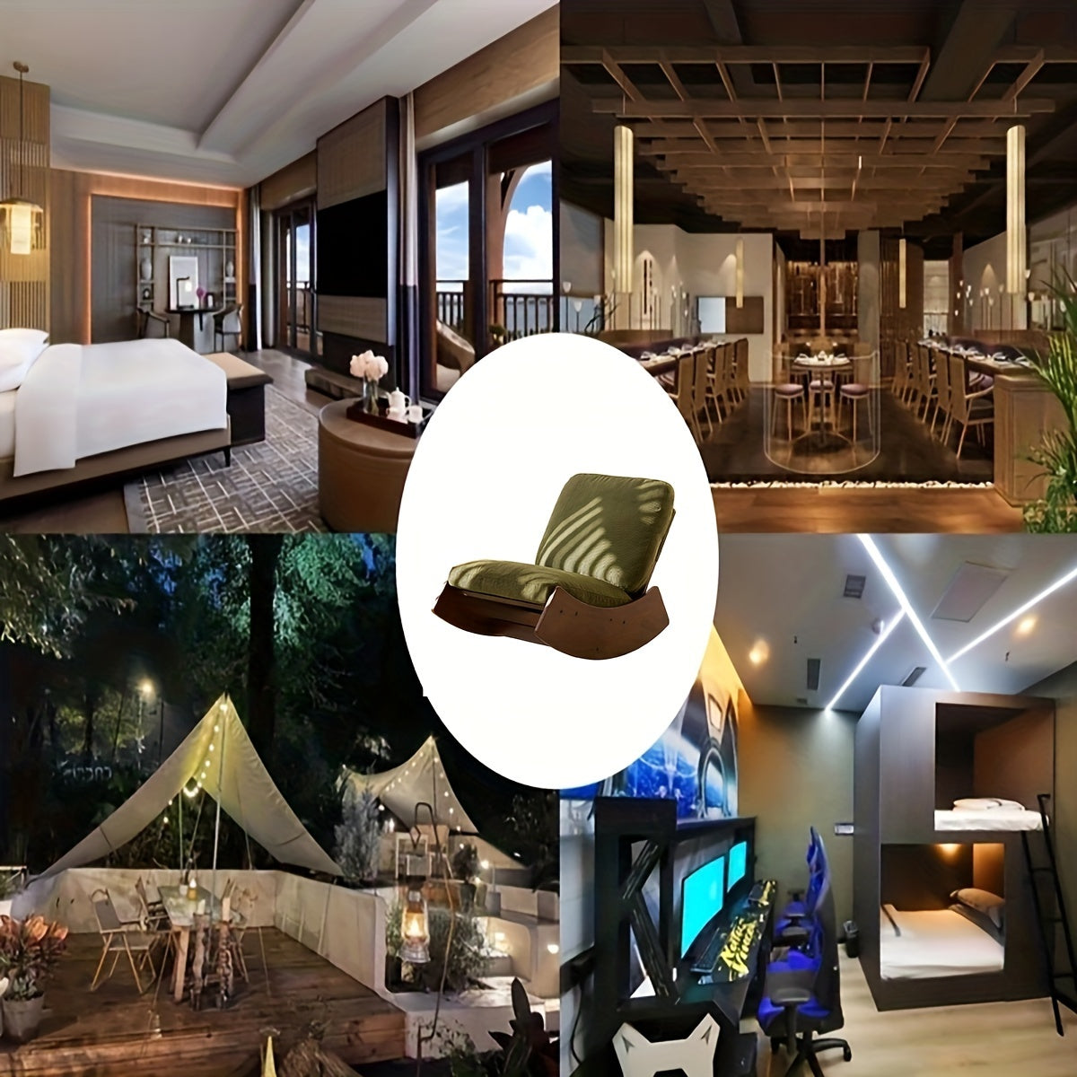 Solid Wood Frame Glider Rocking Chair Upholstered Reading