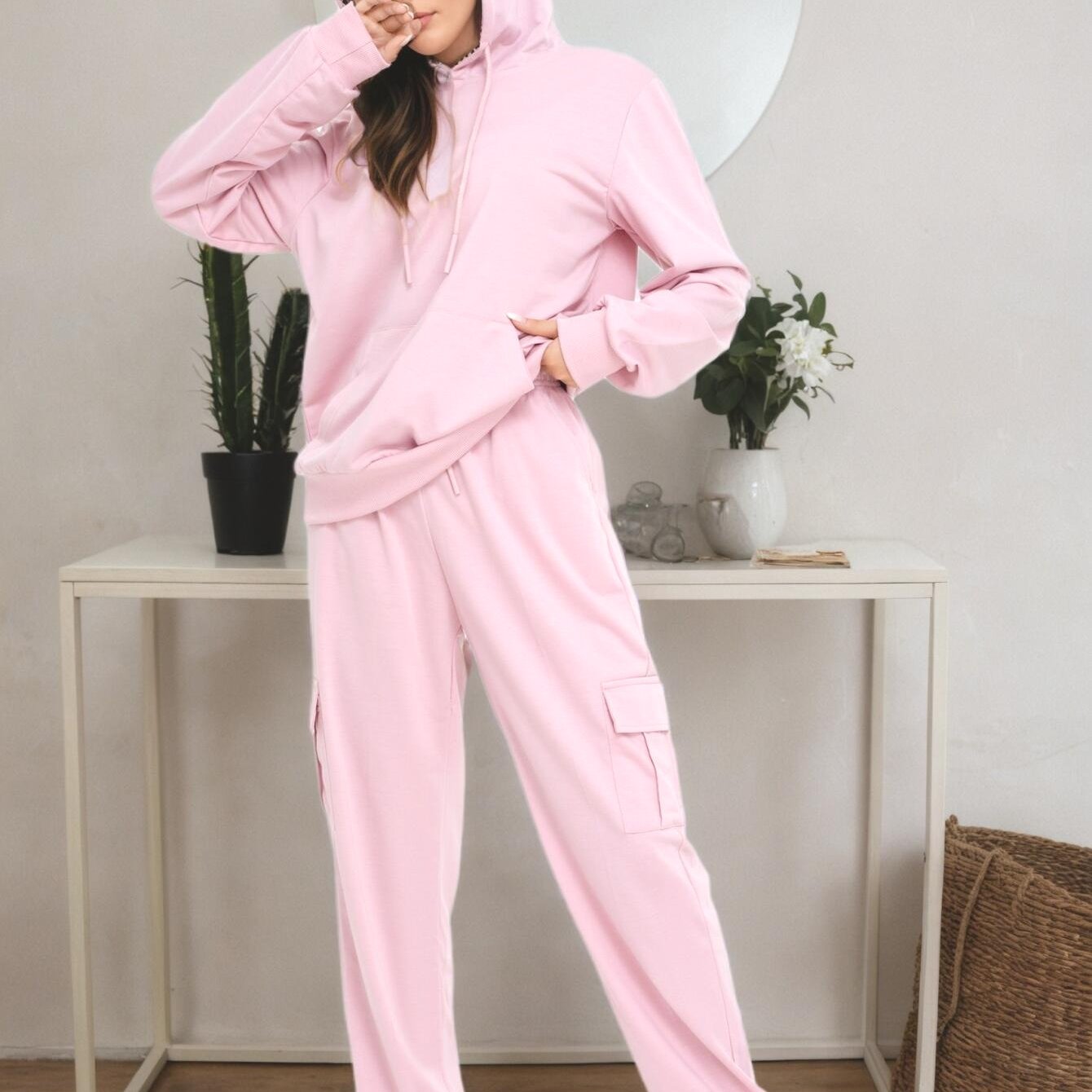 Women's Hoodie Set With Lantern Pants Casual Chic Outfit