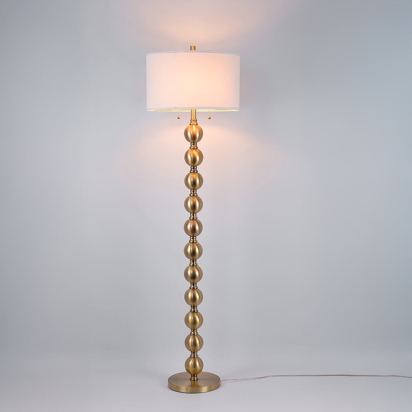STANBOW Modern Floor Lamp With Linen Shade And Dual Pull