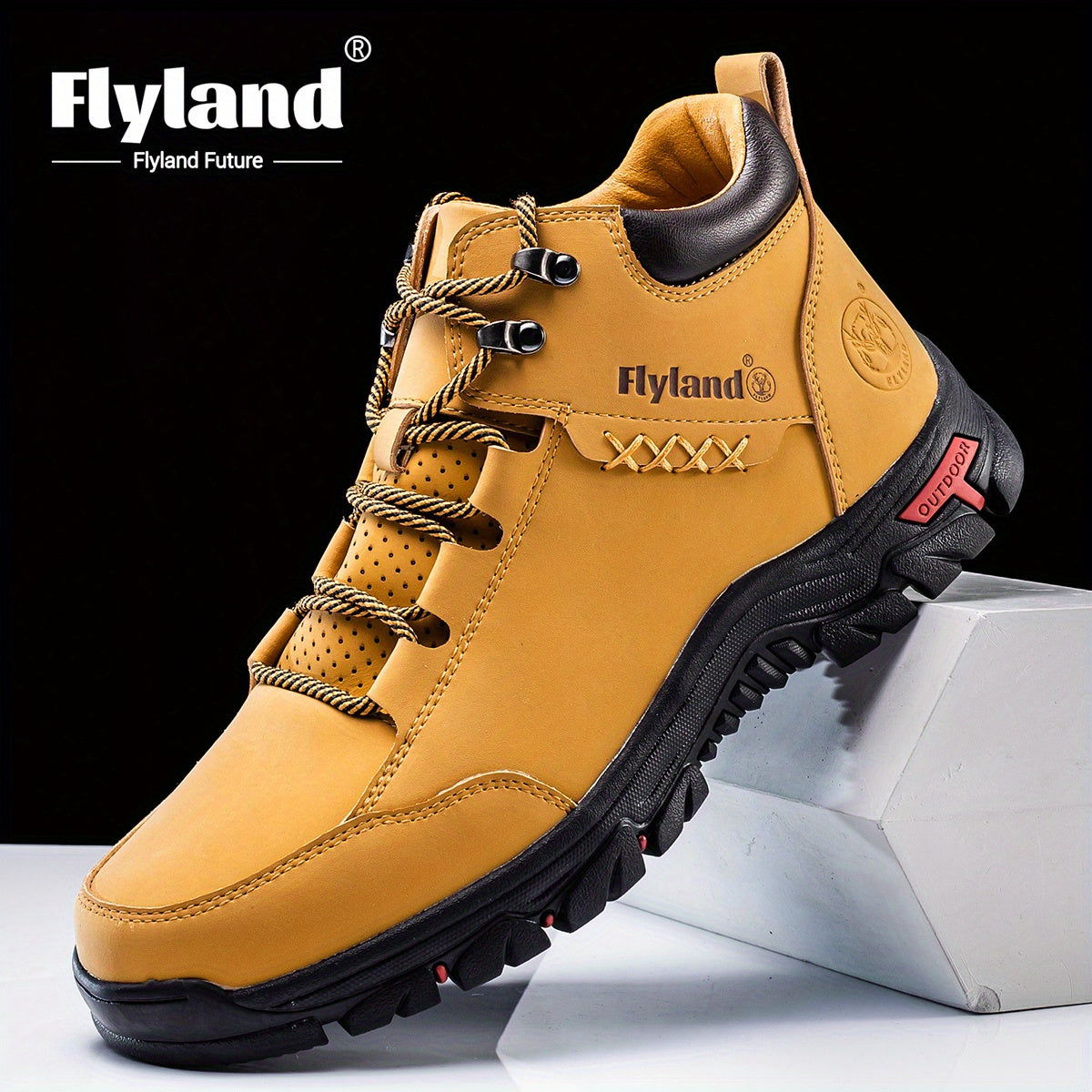 Flyland Vintage Leather Chukka Boots For Men Casual Work