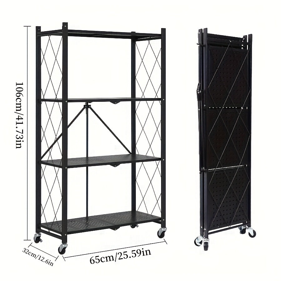 Metal Storage Rack with Wheels for Home and Office Organization