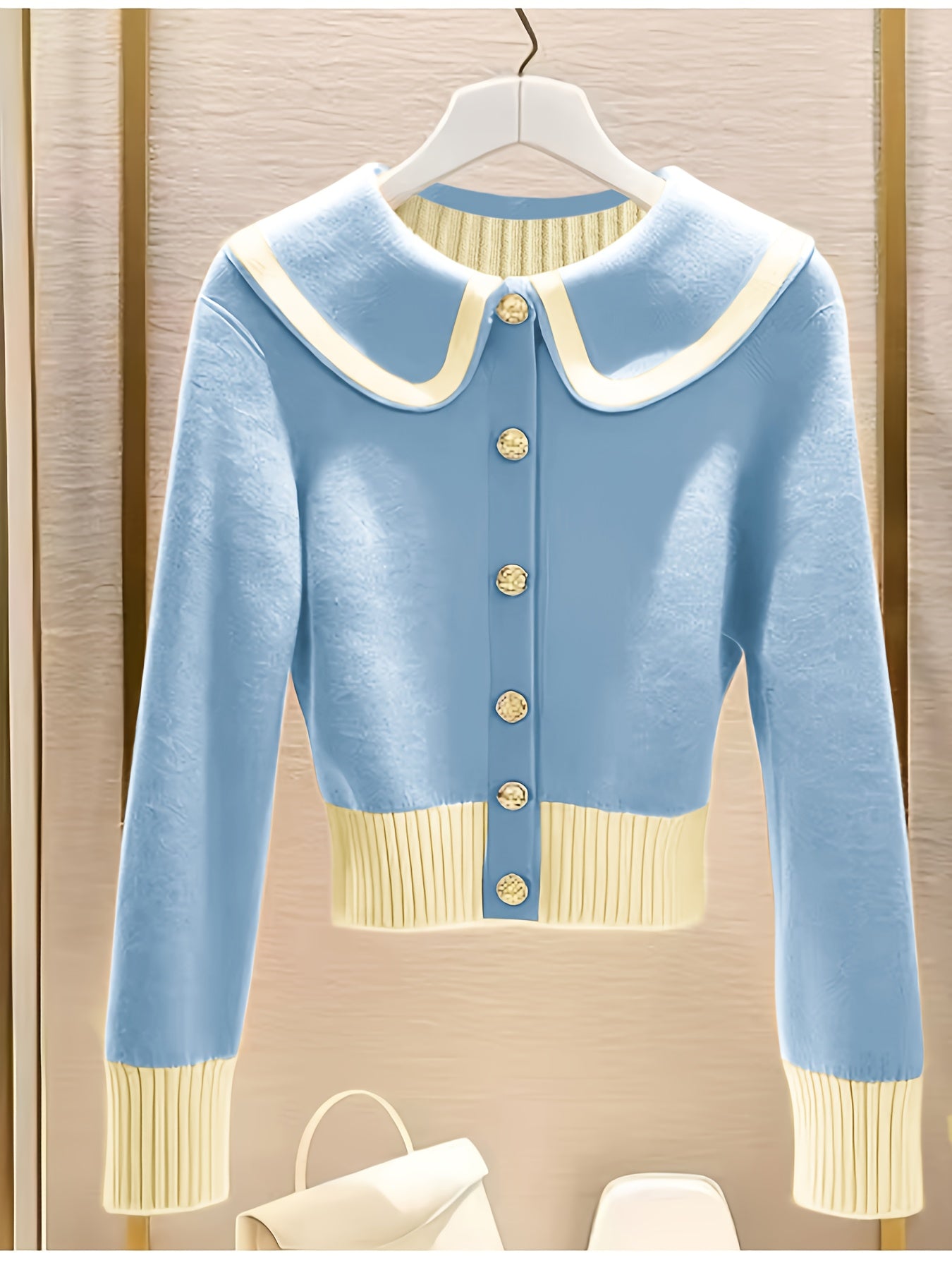 Chic Button Front Knit Sweater For Women All Season