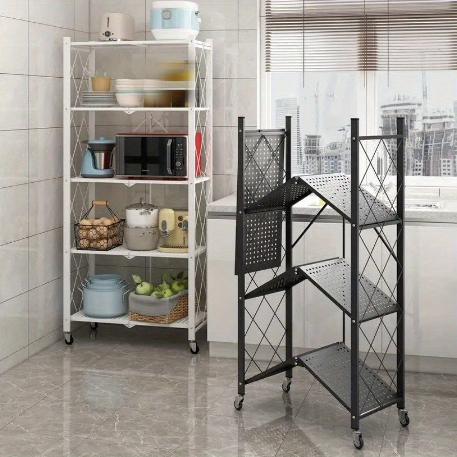 Metal Storage Rack with Wheels for Home and Office Organization